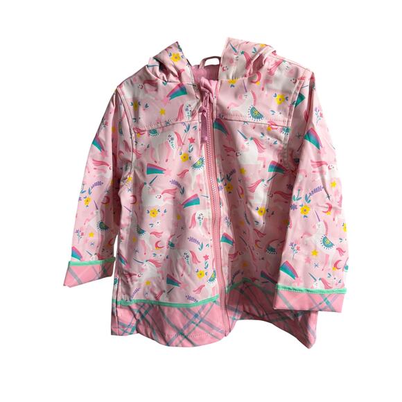 Stephen Joseph Baby Girls Toddler Pink Unicorn Raincoat Jacket Size 4T New - Picture 1 of 5